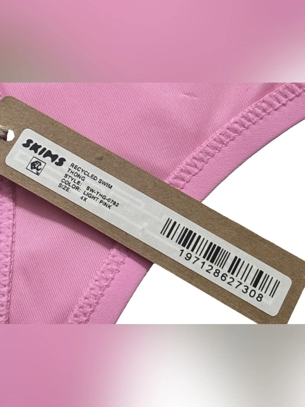 NWT SKIMS Swim Thong Bottoms Womens 4X Plus Light Pink SW-THG-0782 Kardashian